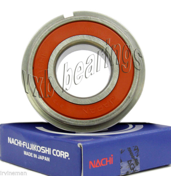 6304-2NSENR Nachi 20mm x 52mm x 15mm Sealed C3 Snap Ring Clip Japan Ball Bearing