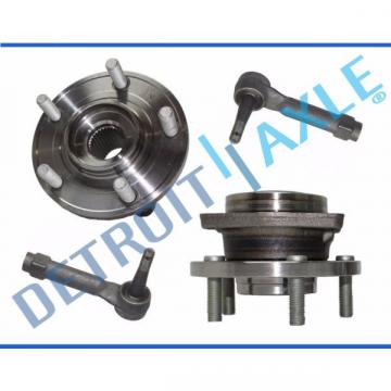 4pc Front Wheel Hub and Bearing ABS + Outer Tie Rod Set for Chrysler &amp; Dodge